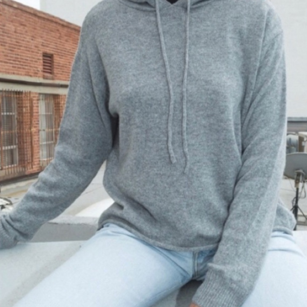 Brandy Melville Hoodie Gray Size S OS - Picture 3 of 7